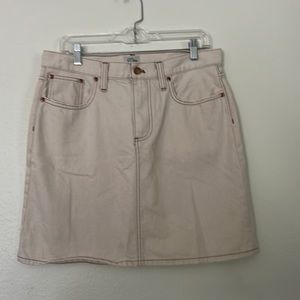 J. Crew denim mini skirt in ecru